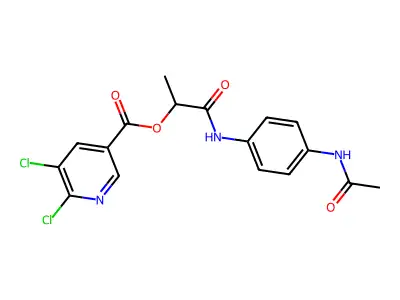 1-[(4-Acetamidophenyl)carbamoyl]ethyl 5,6-dichloropyridine-3-carboxylate structure
