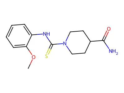 1-[(2-Methoxyphenyl)carbamothioyl]piperidine-4-carboxamide structure
