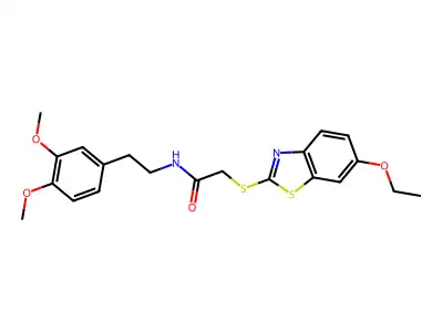 N-[2-(3,4-dimethoxyphenyl)ethyl]-2-[(6-ethoxy-1,3-benzothiazol-2-yl)sulfanyl]acetamide structure