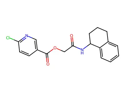 [2-oxo-2-(1,2,3,4-tetrahydronaphthalen-1-ylamino)ethyl] 6-chloropyridine-3-carboxylate structure