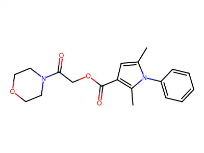 (2-Morpholin-4-yl-2-oxoethyl) 2,5-dimethyl-1-phenylpyrrole-3-carboxylate structure