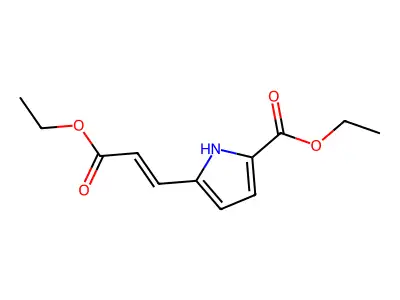 1H-Pyrrole-2-carboxylic acid, 5-[(1E)-3-ethoxy-3-oxo-1-propen-1-yl]-, ethyl ester structure