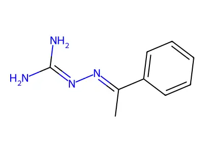 Acetophenone guanylhydrazone structure