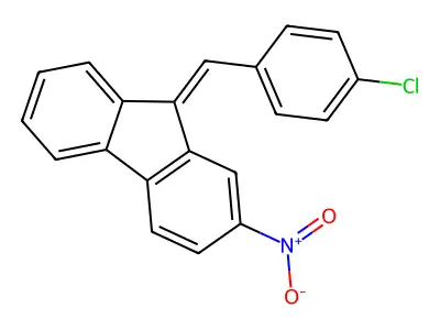 9H-Fluorene,9-[(4-chlorophenyl)methylene]-2-nitro- structure