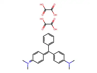 [4-[(4-dimethylaminophenyl)-phenylmethylidene]cyclohexa-2,5-dien-1-ylidene]-dimethylazanium; oxalic acid structure