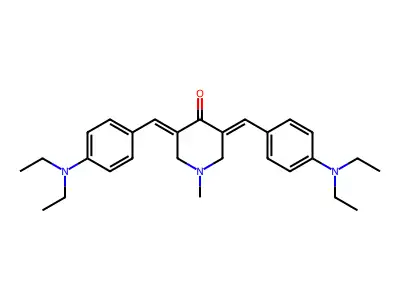 4-Piperidinone, 3,5-bis[[4-(diethylamino)phenyl]methylene]-1-methyl- structure