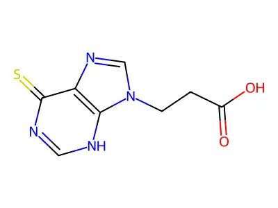 3-(6-mercapto-9H-purin-9-yl)propanoic acid structure