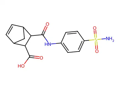 3-((4-Sulfamoylphenyl)carbamoyl)bicyclo[2.2.1]hept-5-ene-2-carboxylic acid structure