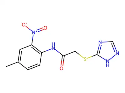 N-(4-methyl-2-nitrophenyl)-2-(1H-1,2,4-triazol-5-ylsulfanyl)acetamide structure