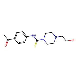 N-(4-acetylphenyl)-4-(2-hydroxyethyl)piperazine-1-carbothioamide structure