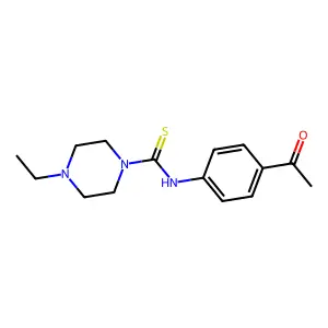 N-(4-acetylphenyl)-4-ethylpiperazine-1-carbothioamide structure