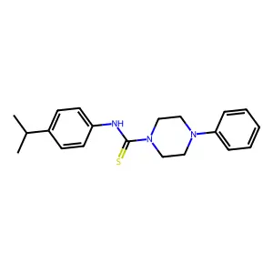 4-phenyl-N-(4-propan-2-ylphenyl)piperazine-1-carbothioamide structure