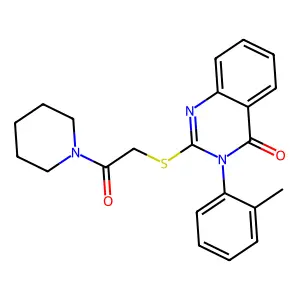 3-(2-Methylphenyl)-2-(2-oxo-2-piperidin-1-ylethyl)sulfanylquinazolin-4-one structure