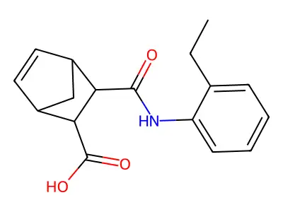 3-[(2-Ethylphenyl)carbamoyl]bicyclo[2.2.1]hept-5-ene-2-carboxylic acid structure