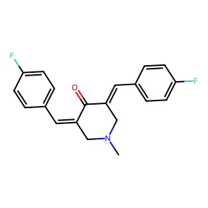 (3Z,5E)-3,5-bis[(4-fluorophenyl)methylidene]-1-methylpiperidin-4-one structure