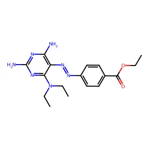 2,4-Diamino-6-diethylamino-5-(4-carbethoxyphenylazo)pyrimidine structure