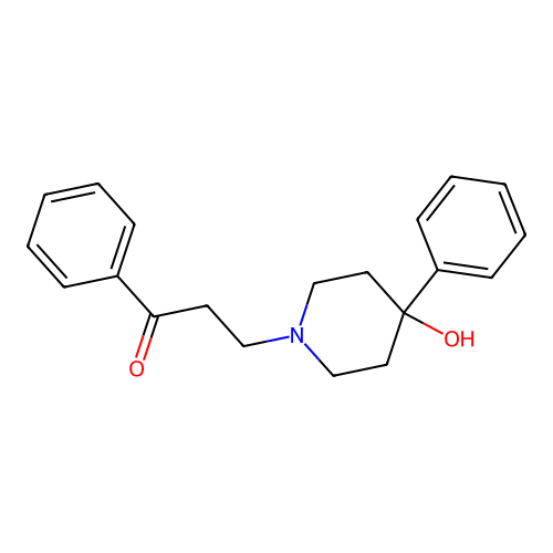 Propiophenone, 3-(4-hydroxy-4-phenylpiperidino)- structure