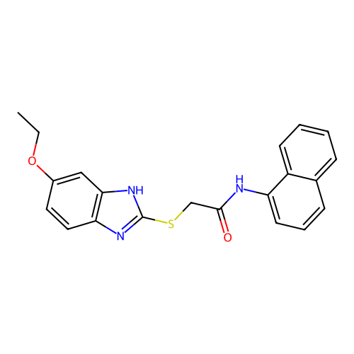 2-[(5-ethoxy-1H-benzimidazol-2-yl)sulfanyl]-N-(naphthalen-1-yl)acetamide structure