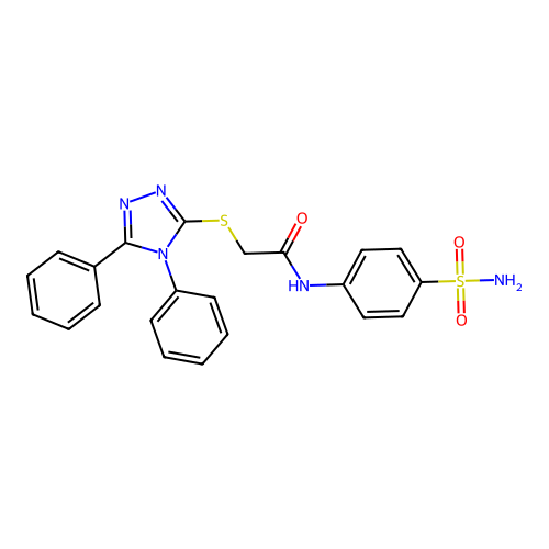 2-[(4,5-diphenyl-4H-1,2,4-triazol-3-yl)sulfanyl]-N-(4-sulfamoylphenyl)acetamide structure