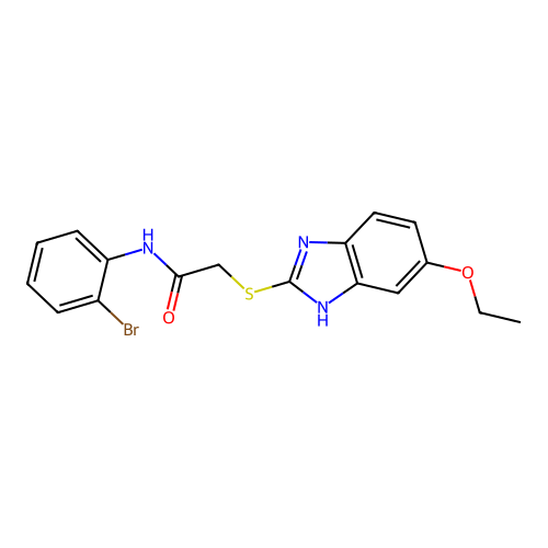 N-(2-bromophenyl)-2-[(5-ethoxy-1H-benzimidazol-2-yl)sulfanyl]acetamide structure