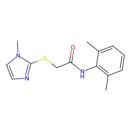 N-(2,6-dimethylphenyl)-2-(1-methylimidazol-2-yl)sulfanylacetamide structure