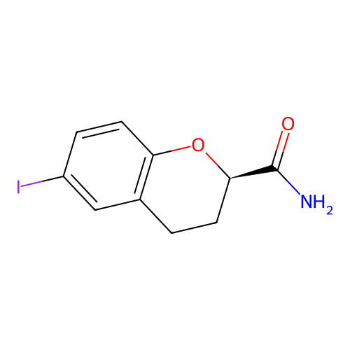 (2R)-6-iodochromane-2-carboxamide structure