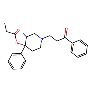 3-Methyl-1-(3-oxo-3-phenylpropyl)-4-phenyl-4-piperidinyl propionate structure