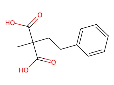 Methyl(2-phenylethyl)propanedioic acid structure