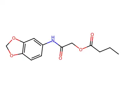 [2-(1,3-Benzodioxol-5-ylamino)-2-oxoethyl] butanoate structure