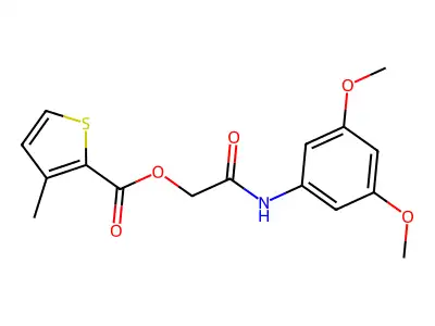 [(3,5-Dimethoxyphenyl)carbamoyl]methyl 3-methylthiophene-2-carboxylate structure