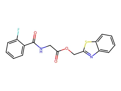 1,3-Benzothiazol-2-ylmethyl 2-[(2-fluorobenzoyl)amino]acetate structure