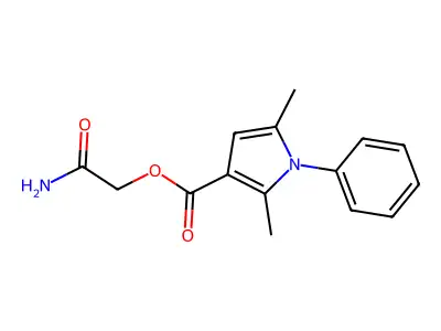 (2-Amino-2-oxoethyl) 2,5-dimethyl-1-phenylpyrrole-3-carboxylate structure