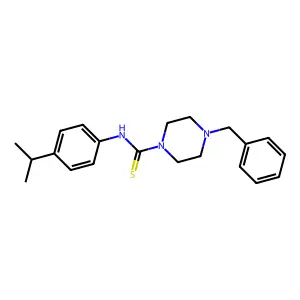 4-benzyl-N-(4-propan-2-ylphenyl)piperazine-1-carbothioamide structure