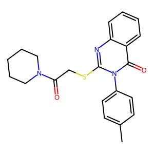 3-(4-Methylphenyl)-2-(2-oxo-2-piperidin-1-ylethyl)sulfanylquinazolin-4-one structure
