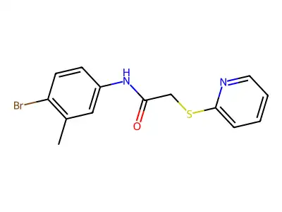 N-(4-bromo-3-methylphenyl)-2-(2-pyridinylsulfanyl)acetamide structure