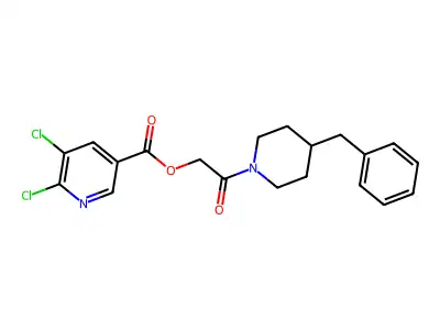 2-(4-Benzylpiperidin-1-yl)-2-oxoethyl 5,6-dichloropyridine-3-carboxylate structure