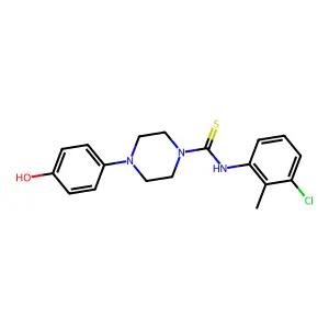 N-(3-chloro-2-methylphenyl)-4-(4-hydroxyphenyl)piperazine-1-carbothioamide structure