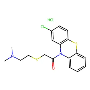 Phenothiazine, 2-chloro-10-(2-(dimethylamino)ethylthio)acetyl-, hydrochloride structure