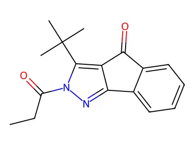 3-(Tert-butyl)-2-propanoylindeno[3,2-C]pyrazol-4-one structure