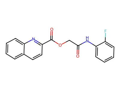 [2-(2-Fluoroanilino)-2-oxoethyl] quinoline-2-carboxylate structure