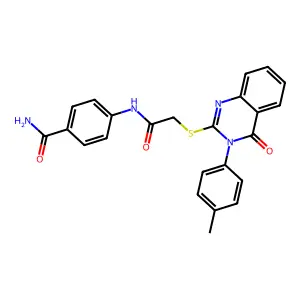 4-(2-((4-Oxo-3-(p-tolyl)-3,4-dihydroquinazolin-2-yl)thio)acetamido)benzamide structure