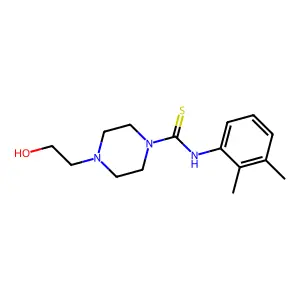 N-(2,3-dimethylphenyl)-4-(2-hydroxyethyl)piperazine-1-carbothioamide structure