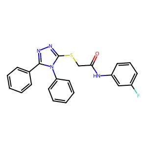 2-[(4,5-diphenyl-4H-1,2,4-triazol-3-yl)sulfanyl]-N-(3-fluorophenyl)acetamide structure