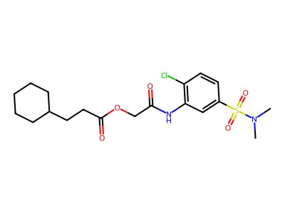 [2-[2-Chloro-5-(dimethylsulfamoyl)anilino]-2-oxoethyl] 3-cyclohexylpropanoate structure