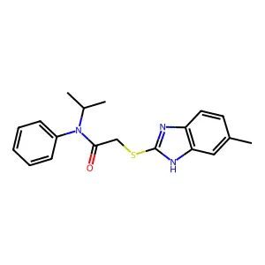 2-[(5-methyl-1H-benzimidazol-2-yl)sulfanyl]-N-phenyl-N-(propan-2-yl)acetamide structure