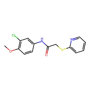 N-(3-chloro-4-methoxyphenyl)-2-(pyridin-2-ylsulfanyl)acetamide structure