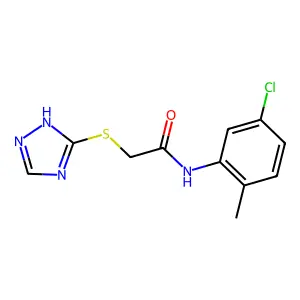 N-(5-chloro-2-methylphenyl)-2-(1H-1,2,4-triazol-5-ylsulfanyl)acetamide structure