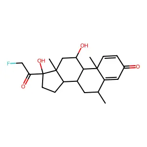 6alpha-Methyl-11beta,17alpha-dihydroxy-21-fluoropregna-1,4-diene-3,20-dione structure