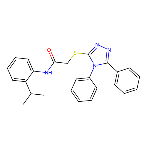 2-[(4,5-diphenyl-1,2,4-triazol-3-yl)sulfanyl]-N-(2-propan-2-ylphenyl)acetamide structure