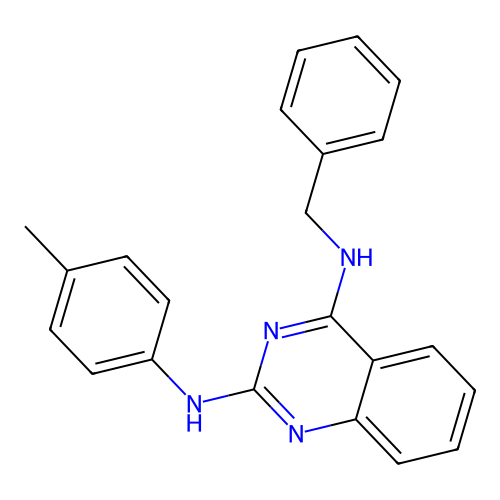N~4~-benzyl-N~2~-(4-methylphenyl)quinazoline-2,4-diamine structure